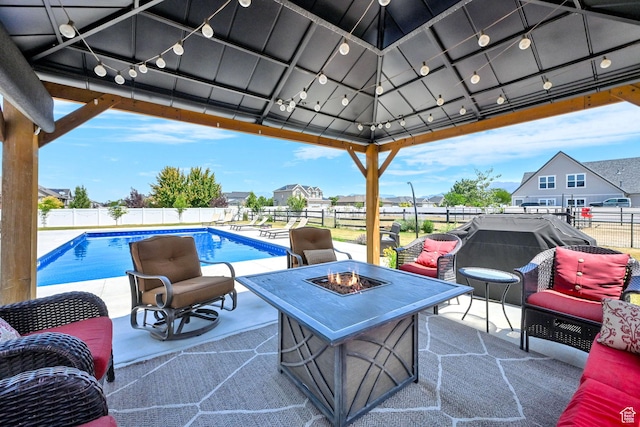 2282 N 3430 W, Clinton, UT 84015 - view of patio / terrace with an outdoor fire pit and a gazebo