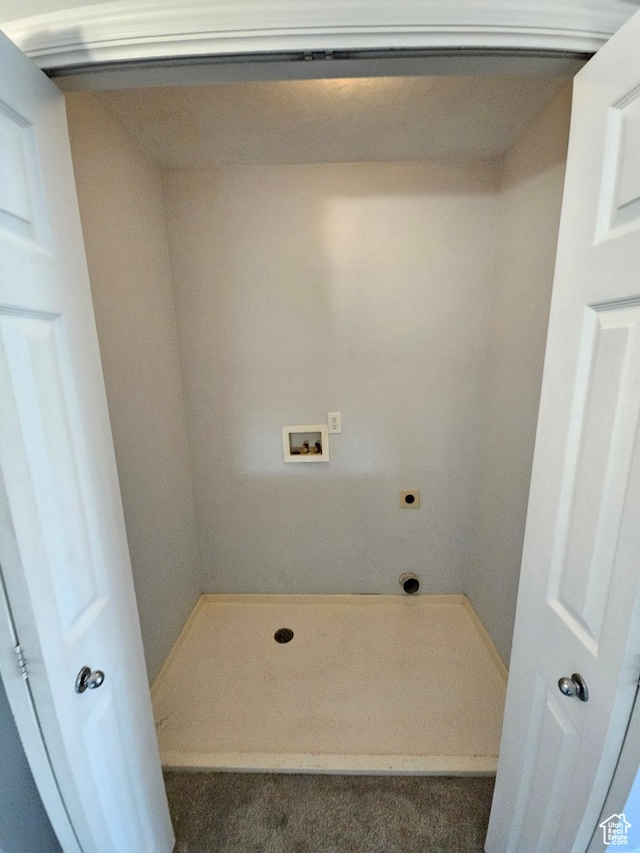 washroom featuring hookup for an electric dryer, washer hookup, and laundry area