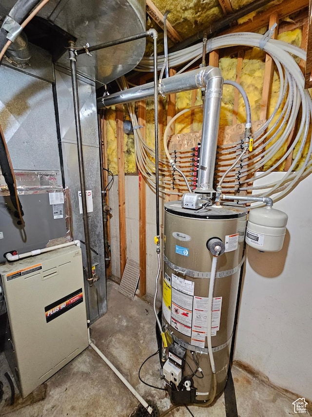 utilities with secured water heater and heating unit