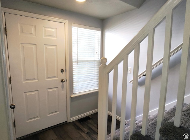 4443 S 1025 E # B2, Millcreek, UT 84124 - entrance foyer featuring dark wood finished floors, stairway, and baseboards
