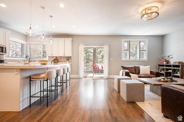 872 Martingale Ln, Park City, UT 84098 - living area with baseboards, recessed lighting, and wood finished floors