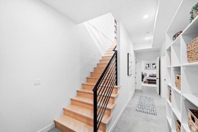 707 E 9th Ave, Salt Lake City, UT 84103 - stairs featuring concrete floors, baseboards, and recessed lighting