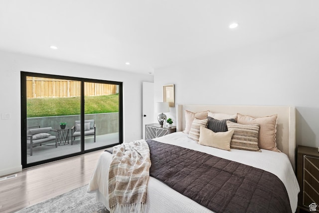 707 E 9th Ave, Salt Lake City, UT 84103 - bedroom featuring recessed lighting, visible vents, access to exterior, and wood finished floors