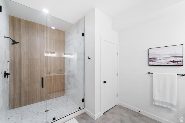 707 E 9th Ave, Salt Lake City, UT 84103 - bathroom with a shower stall, baseboards, and recessed lighting