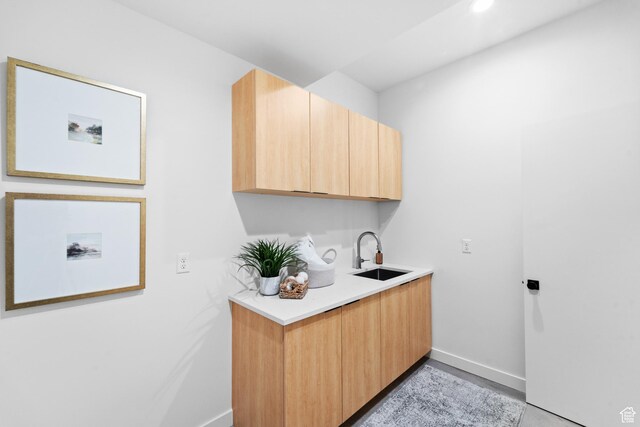 707 E 9th Ave, Salt Lake City, UT 84103 - bar featuring recessed lighting, baseboards, and a sink