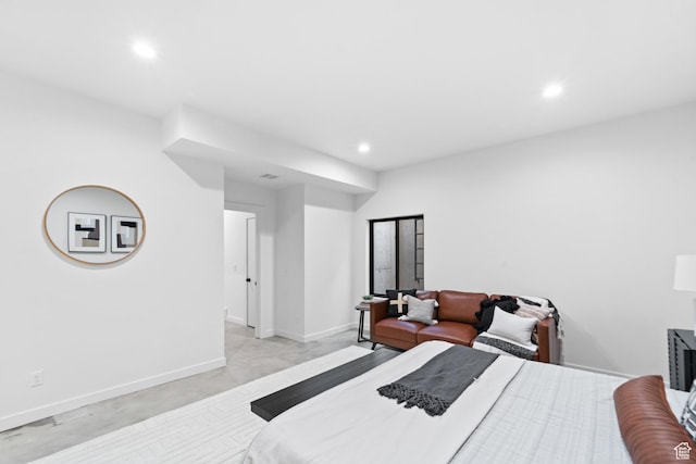 707 E 9th Ave, Salt Lake City, UT 84103 - bedroom featuring concrete flooring, baseboards, and recessed lighting