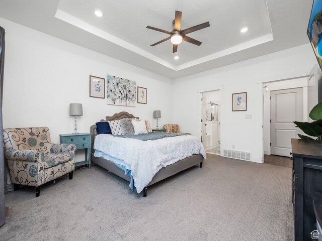 667 S Meade St, Mapleton, UT 84664 - bedroom with a raised ceiling, carpet flooring, and visible vents