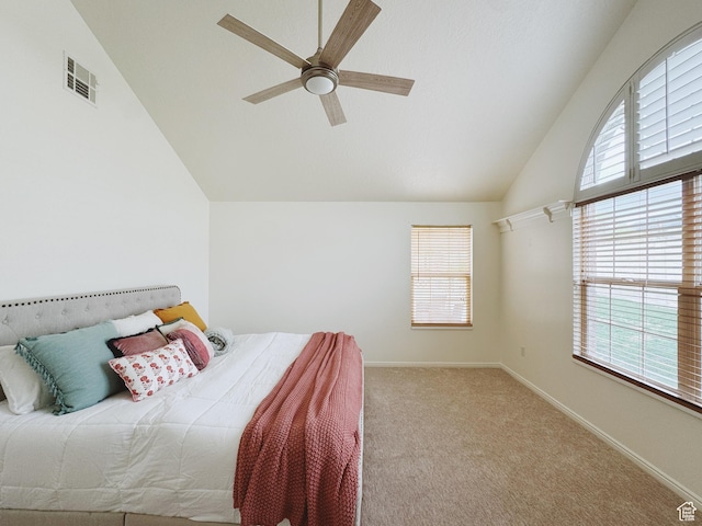 374 N 1100 E Unit F3, Lehi, UT 84043 - bedroom with vaulted ceiling, visible vents, carpet flooring, and multiple windows