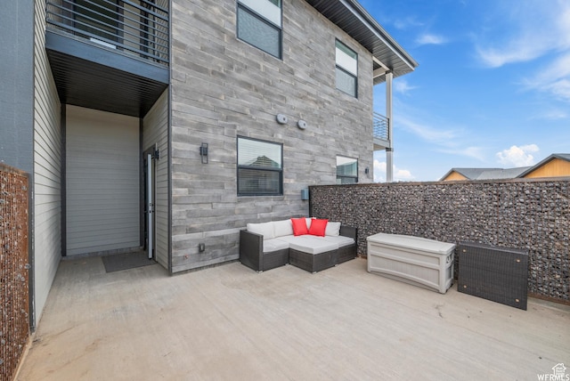 3567 N Lakeview Ct, Eden, UT 84310 - view of patio with an outdoor hangout area and a balcony