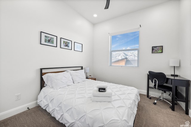 3567 N Lakeview Ct, Eden, UT 84310 - carpeted bedroom featuring recessed lighting, baseboards, and a ceiling fan
