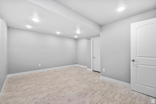 10609 S Kestrel Rise Rd, South Jordan, UT 84009 - below grade area featuring recessed lighting, visible vents, baseboards, and wood finished floors