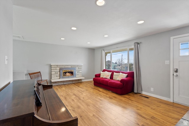 1322 N Main St, Centerville, UT 84014 - living room with baseboards, recessed lighting, plenty of natural light, and wood finished floors