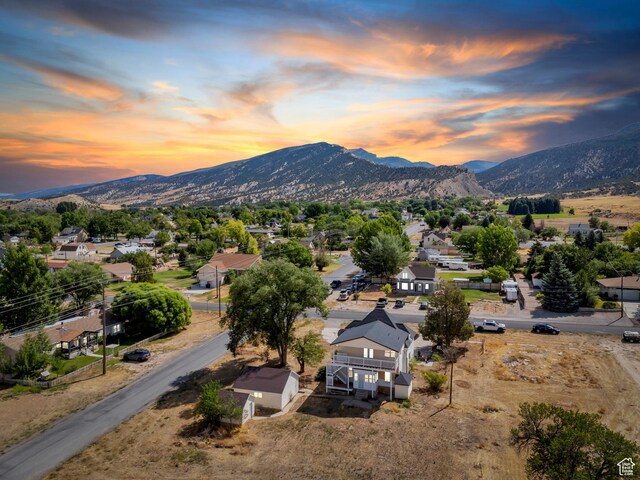 105 W 600 S, Manti, UT 84642 - aerial view at dusk featuring a residential view and a mountain view