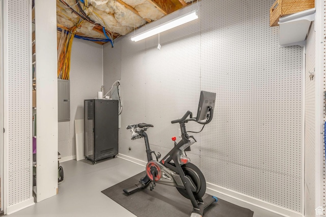 1285 N Oquirrh Mountain Dr, Heber City, UT 84032 - workout room featuring electric panel and baseboards