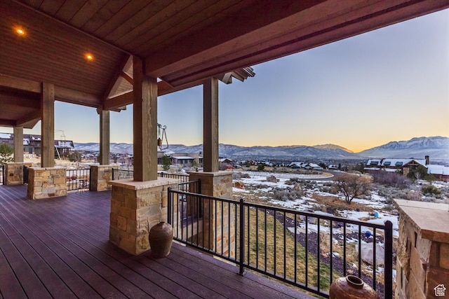 1285 N Oquirrh Mountain Dr, Heber City, UT 84032 - snow covered deck with a mountain view