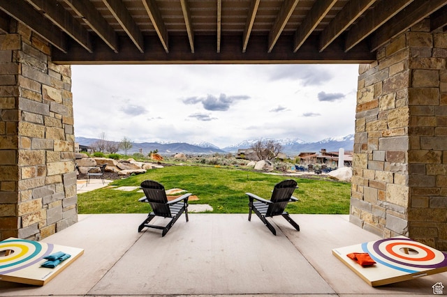 1285 N Oquirrh Mountain Dr, Heber City, UT 84032 - view of patio / terrace with a mountain view