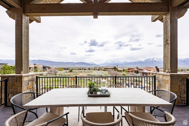 1285 N Oquirrh Mountain Dr, Heber City, UT 84032 - balcony featuring outdoor dining space and a mountain view