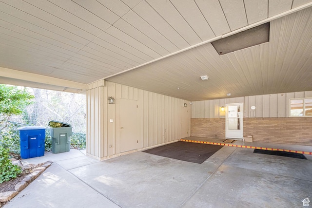 garage featuring covered parking