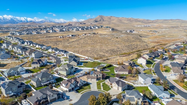 bird's eye view with a mountain view and a residential view
