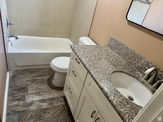 781 N Sherwood Dr, Layton, UT 84041 - bathroom featuring toilet, vanity, and shower / washtub combination