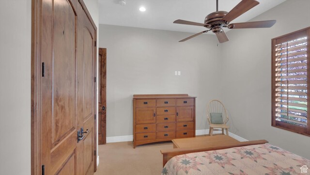 2847 W Amini Way S, Jordan, UT 84095 - bedroom featuring baseboards, a ceiling fan, and light colored carpet