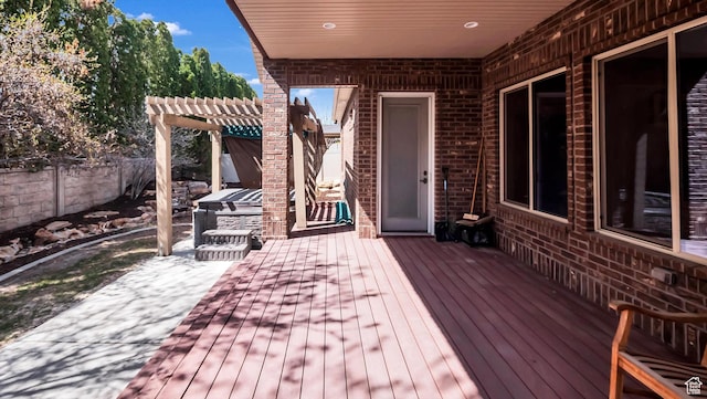 2847 W Amini Way S, Jordan, UT 84095 - wooden deck with a pergola and fence