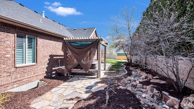2847 W Amini Way S, Jordan, UT 84095 - view of yard with a patio, a fenced backyard, and a pergola