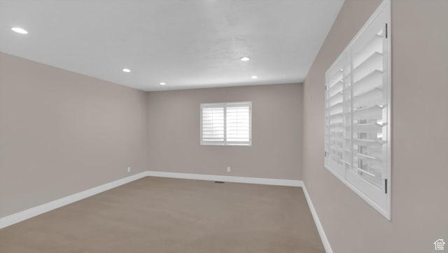 2847 W Amini Way S, Jordan, UT 84095 - spare room with baseboards, recessed lighting, and carpet flooring