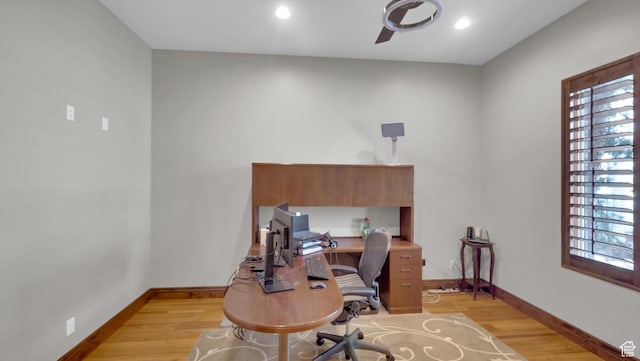 2847 W Amini Way S, Jordan, UT 84095 - office with light wood-style flooring, baseboards, and recessed lighting