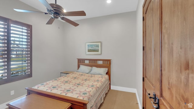 2847 W Amini Way S, Jordan, UT 84095 - bedroom featuring baseboards, ceiling fan, and light carpet