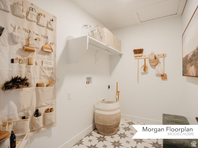 13678 S Langdon Dr Unit 2315, Riverton, UT 84096 - laundry area with washer hookup, laundry area, electric dryer hookup, baseboards, and light floors