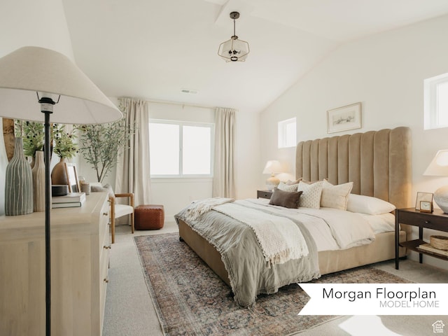 13678 S Langdon Dr Unit 2315, Riverton, UT 84096 - carpeted bedroom featuring visible vents and vaulted ceiling