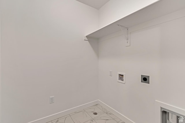 6864 S Static Peak Dr Unit 258, West Jordan, UT 84081 - laundry room featuring electric dryer hookup, laundry area, hookup for a washing machine, baseboards, and marble finish floor