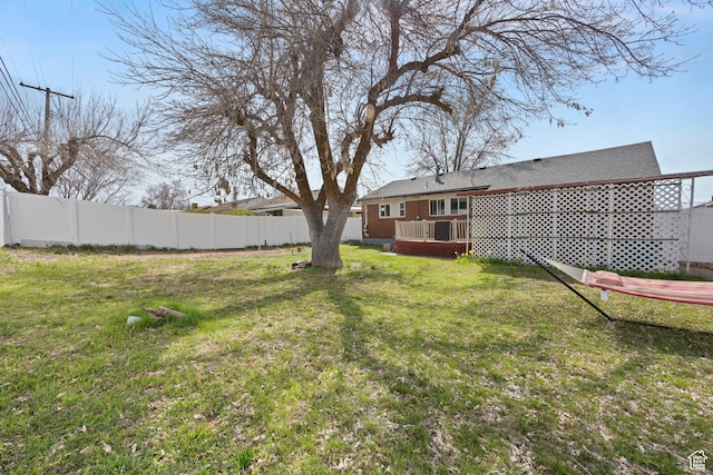 4622 S 375 E, Washington Terrace, UT 84405 - view of yard with a wooden deck and fence
