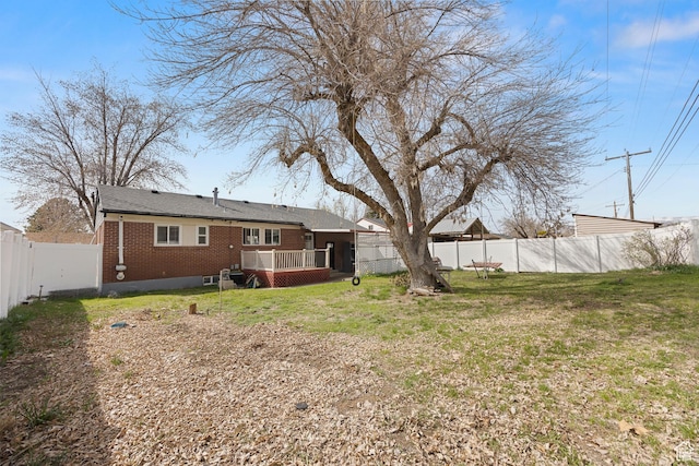 4622 S 375 E, Washington Terrace, UT 84405 - view of yard with a fenced backyard and a wooden deck