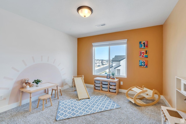2888 E Carriage Hill Dr, Eagle Mountain, UT 84005 - recreation room featuring baseboards, carpet, and visible vents