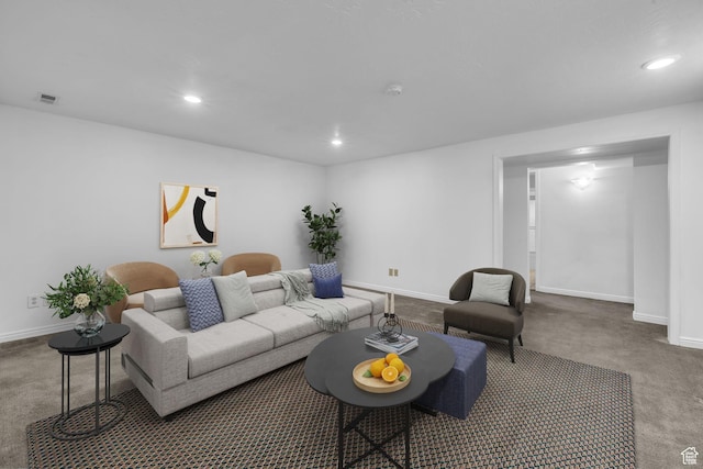 307 E 680 N, Lindon, UT 84042 - carpeted living room featuring baseboards, visible vents, and recessed lighting