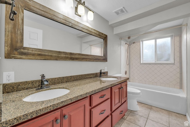 307 E 680 N, Lindon, UT 84042 - full bath featuring tile patterned floors, double vanity, visible vents, and a sink