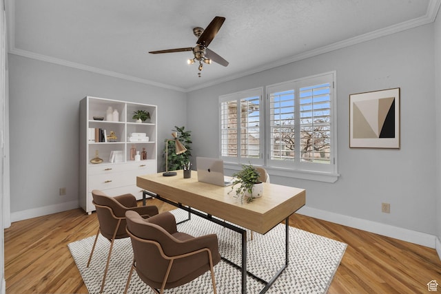 307 E 680 N, Lindon, UT 84042 - office area with light wood finished floors, a ceiling fan, and ornamental molding