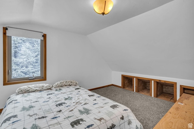 307 E 680 N, Lindon, UT 84042 - bedroom with baseboards, lofted ceiling, and carpet floors
