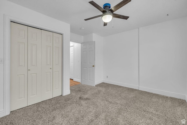 307 E 680 N, Lindon, UT 84042 - unfurnished bedroom with a closet, ceiling fan, baseboards, and carpet