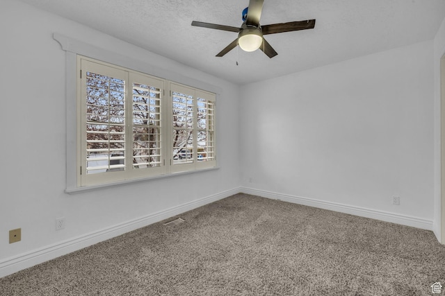 307 E 680 N, Lindon, UT 84042 - carpeted spare room featuring visible vents, baseboards, a ceiling fan, and a textured ceiling