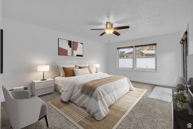 307 E 680 N, Lindon, UT 84042 - bedroom with a textured ceiling, baseboards, and a ceiling fan