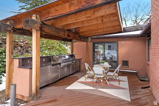 579 E 13th Ave, Salt Lake City, UT 84103 - wooden terrace with a grill and exterior kitchen