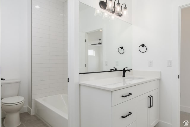 4153 El Capitan Way, St George, UT 84790 - full bath with bathtub / shower combination, vanity, tile patterned flooring, toilet, and baseboards