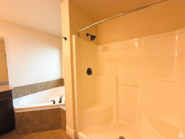 141 E 620 S, Smithfield, UT 84335 - bathroom featuring a garden tub, vanity, and walk in shower