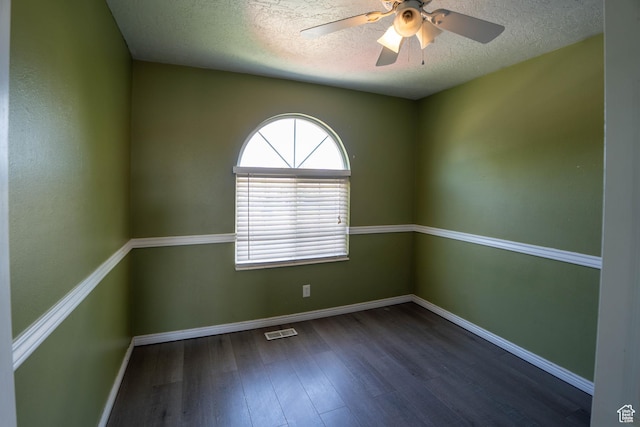 4129 W Misty Dr S, Taylorsville, UT 84129 - spare room featuring wood finished floors, a textured ceiling, baseboards, and a ceiling fan