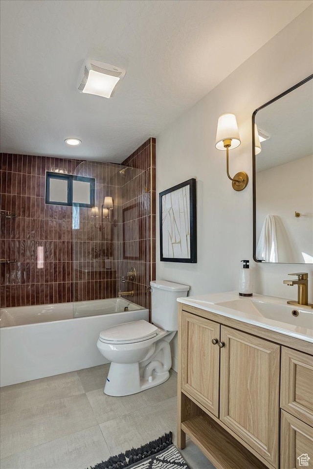 5290 E Emigration Canyon Rd, Salt Lake City, UT 84108 - full bath with tile patterned floors, toilet, vanity, and  shower combination