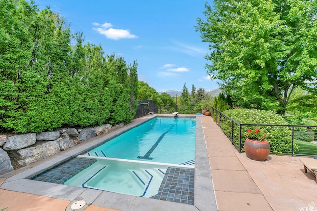 276 S 600 E, Alpine, UT 84004 - view of swimming pool with fence, a fenced in pool, and a diving board