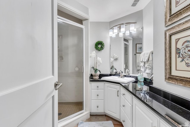 276 S 600 E, Alpine, UT 84004 - bathroom featuring visible vents, a shower stall, and vanity